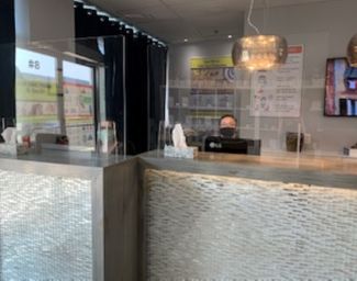 Reception Area with Protective Shields